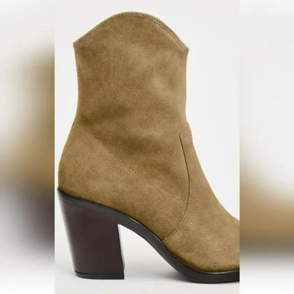 ZARA HEELED COWBOY ANKLE BOOTS - Picture 6 of 8